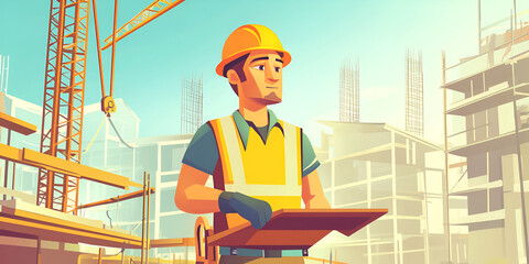 Construction Worker with Plans