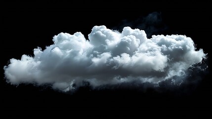 Aufkleber - Single cloud in air isolated on black background Fog white clouds or haze For designs isolated on black background Abstract cloud Cloud or dust isolated on black abstract cloud : Generative AI