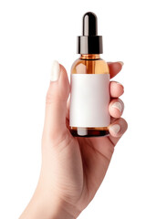 Canvas Print - PNG Bottle cosmetics holding hand.