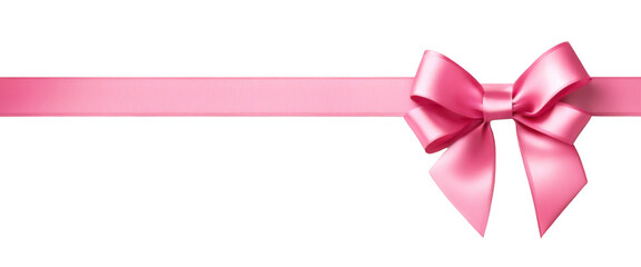 Elegant pink ribbon with a bow, png, cutout