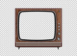 © corvalola - Vector retro television mock up isolate on transparent grid