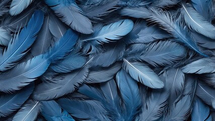 Abstract blue feather design with airy elegance.