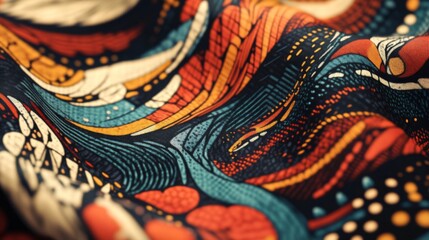 Poster - Close-up of a stylish graphic with intricate patterns and contrasting colors, showcasing artistic design and attention to detail for visual projects.