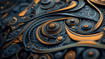 Poster - Close-up of a stylish graphic with intricate patterns and contrasting colors, showcasing artistic design and attention to detail for visual projects.