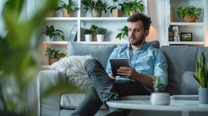 Poster - The Man Reading Tablet