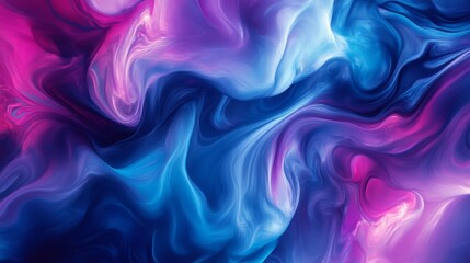 Fototapete - Close-up of a vibrant abstract background with swirling colors in shades of blue and purple, creating a dynamic and fluid visual effect.