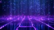 © Tackey - Abstract digital landscape with glowing blue and purple lines, futuristic technology background, depths of cyberspace, high-tech ambiance.