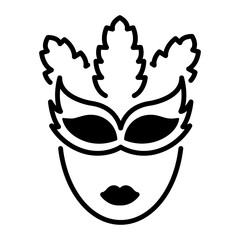 Poster - An outline icon of carnival mask 