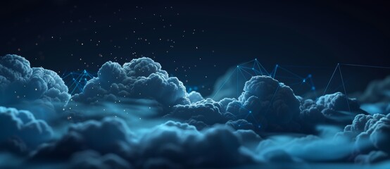 Poster - Digital connection background with cloud technology. Stock photo