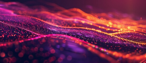 Poster - A digital cyberspace movement with particles technology as a background. Stock image