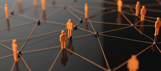 Poster - A digital illustration with connected people around a technology background.