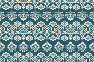 Wall Mural - Motifs African boho paisley Floral embroidery Ikat pattern border. Ethnic ikat floral Ethnic Indian Pattern Ikat pattern Ethnic Pattern.Border indian floral Aztec embroidery border seamless patterns.