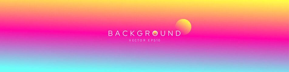 Wall Mural - fresh summer vibe colorful gradient background with light blue pink and yellow color transition, vec