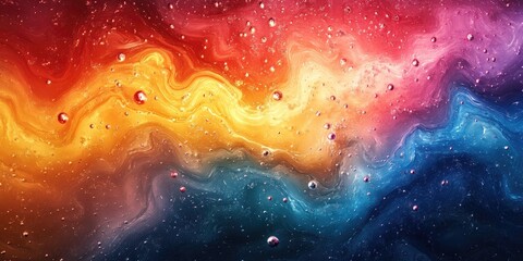 Wall Mural - Abstract Swirling Liquid with Metallic Bubbles