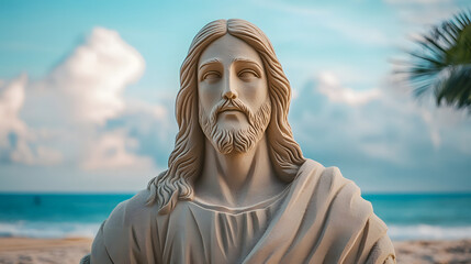 sand sculpture of Jesus