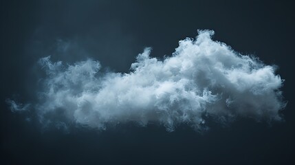 Poster - Single cloud in air isolated on black background Fog white clouds or haze For designs isolated on black background Abstract cloud Cloud or dust isolated on black abstract cloud : Generative AI