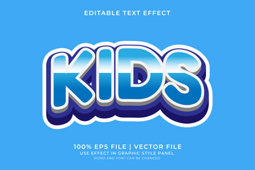 Poster - 3D Kids style text effect editable vector. Colorful text effect