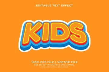 Poster - 3D Kids style text effect editable vector. Colorful text effect