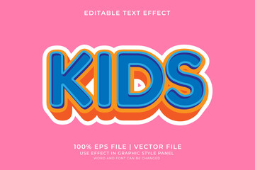 Poster - 3D Kids style text effect editable vector. Colorful text effect