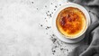 © Anastasiia K. - creme brulee. top view. stylish minimalist composition. light background, copy space