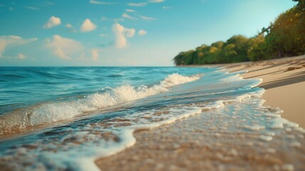 Aufkleber - Beautiful  beach background Natural landscape with empty tropical beach : Generative AI