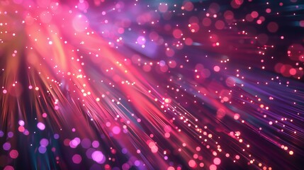 Poster - A vibrant, dynamic digital landscape created by glowing lines and dots on a dark background. Ideal for sci-fi and futuristic themes.