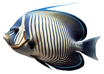 Canvas Print - PNG Fish angelfish animal white background.