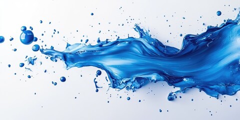 Wall Mural - Abstract Blue Paint Splash with Drops