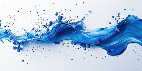 Wall Mural - Abstract Blue Water Splash with Droplets