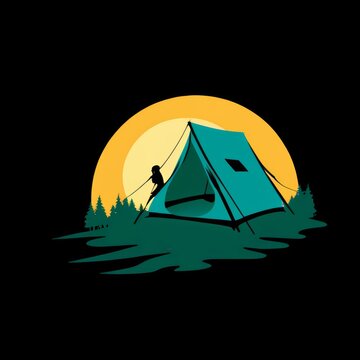 Summer camping logo isolated on background