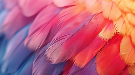 Poster - Colorful feather background Copy space : Generative AI
