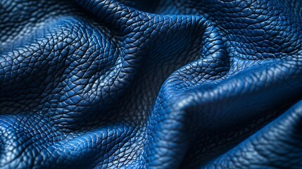 Aufkleber - Blue leather fabric texture background textile material design interior decor : Generative AI