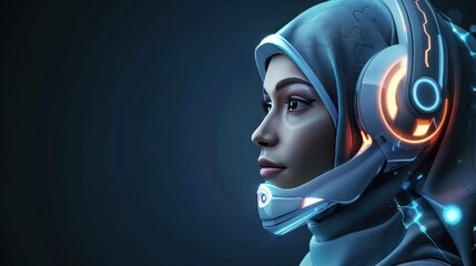 Wall Mural - Futuristic Woman in a Hijab