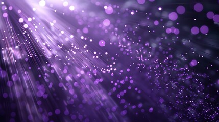 Poster - On a black background, futuristic neon purple light streaks appear