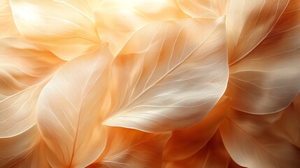 Nature abstract of flower petals, beige transparent leaves with natural texture as natural background or wallpaper.