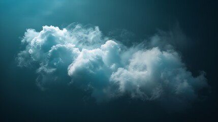 Poster - Single cloud in air isolated on black background Fog white clouds or haze For designs isolated on black background Abstract cloud Cloud or dust isolated on black abstract cloud : Generative AI