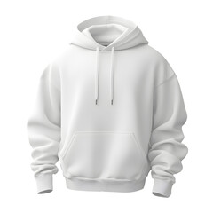 Wall Mural - White hoodie or sweatshirt mockup template without background. Front side