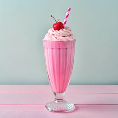 Wall Mural - strawberry ice cream in glass