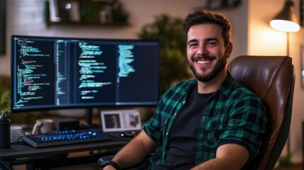 Canvas Print - The Programmer at Desk