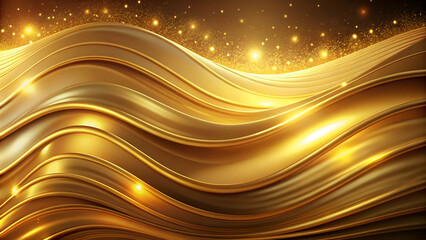 Wall Mural - The perfect backdrop for any project, showcasing luxurious golden waves and a premium aesthetic.