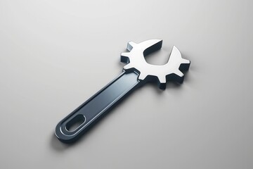Aufkleber - A sleek logo combines a wrench and gear silhouette, symbolizing tools and engineering in a minimalist design. Generative AI