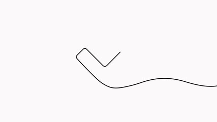 Poster - check mark sign continuous line art drawing animated video.