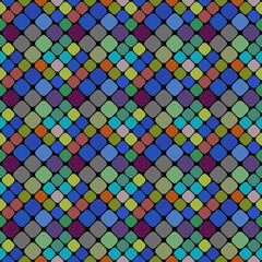 Poster - Multicolor abstract square pattern background - pastel geometrical repeating vector design