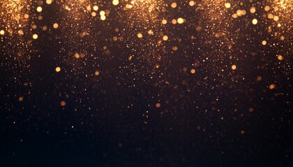 Poster - gold particles sparkling against a dark background, creating an elegant, festive atmosphere. ideal f