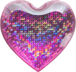 Wall Mural - heart shape hologram sticker isolated on white background