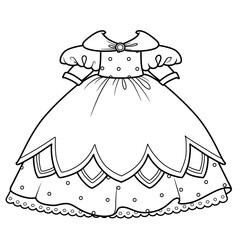 Sticker - Elegant dress with embroidery for a princess