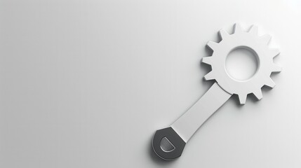 Poster - A sleek gear logo design incorporating a wrench, ideal for modern branding or tool-related businesses. Generative AI