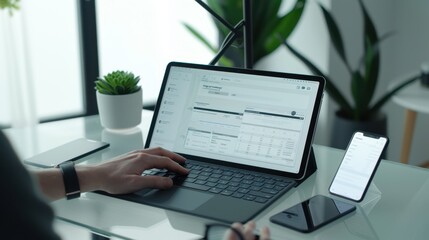 Sticker - The laptop with financial data