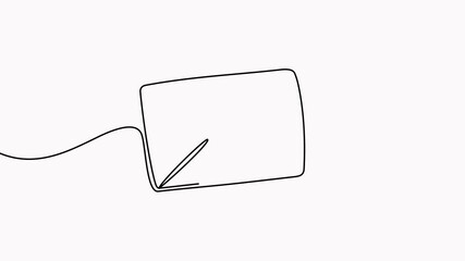 Poster - Envelope continuous line drawing animation. Email linear symbol video.
