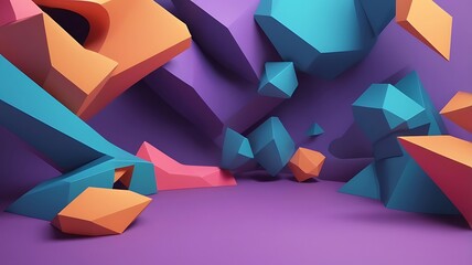 Poster - digital abstract artwork featuring a dynamic composition of swirling shapes and spheres, vibrant mix of flowing curves and rounded forms, creating a sense of movement and depth